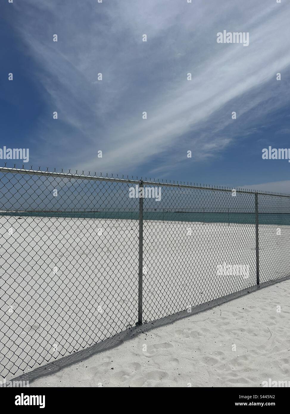 Fencing for construction at Norriego Beach Point Destin, Florida - Smartphone Captured Stock Image