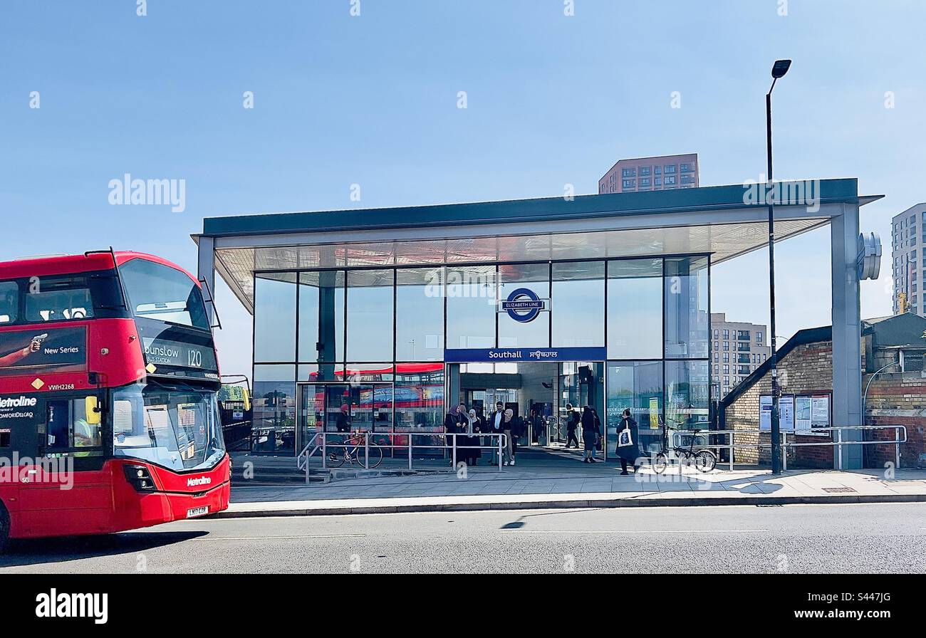 Southall Elizabeth Line trains TFL London station Stock Photo Alamy