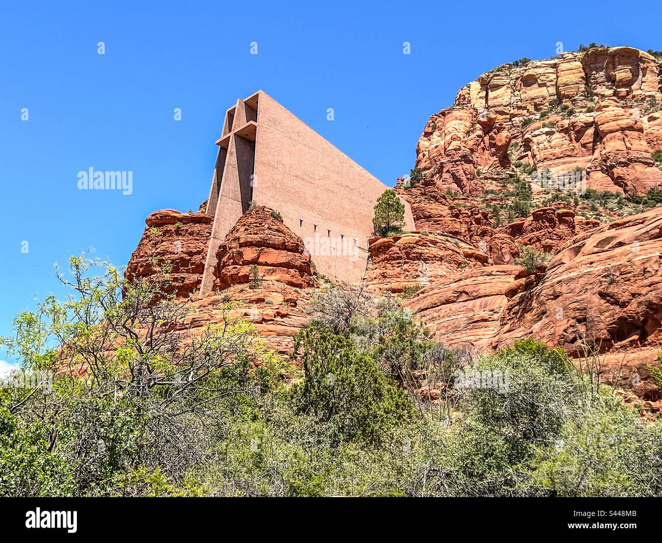 Church of the holy cross in Sedona Arizona - Smartphone Captured Stock Image