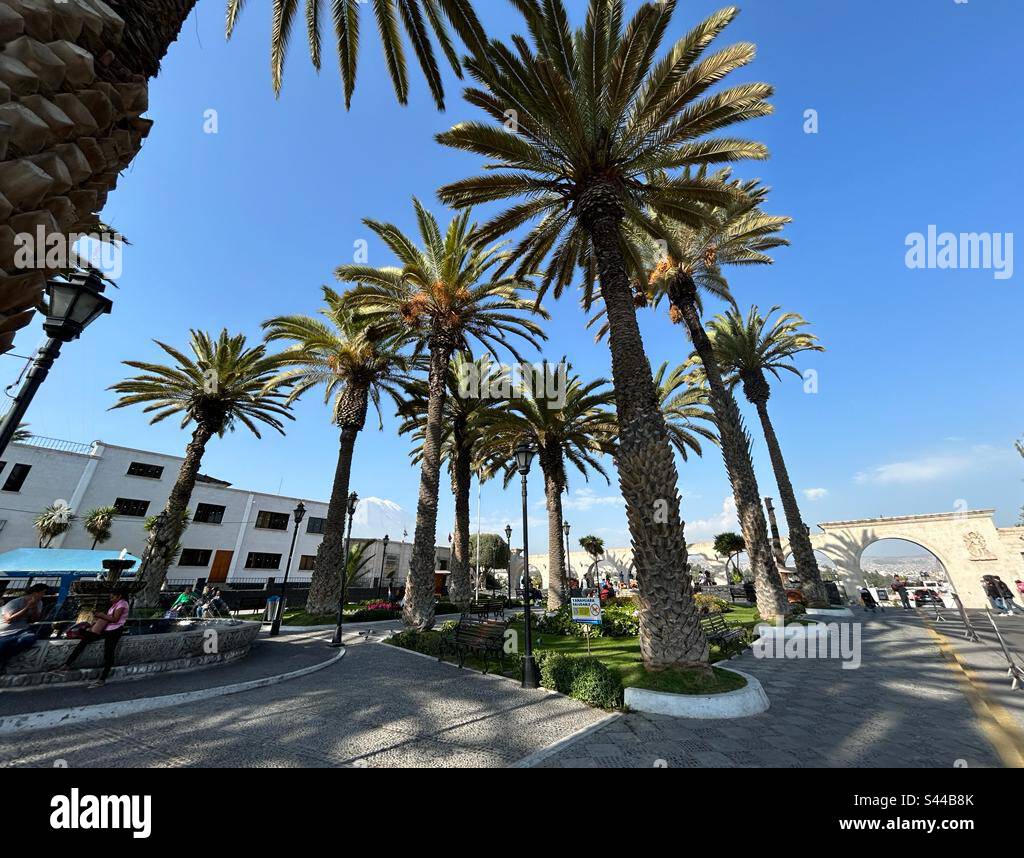 Plaza del mirador Yanahuara, Arequipa Perú Stock Photo Alamy