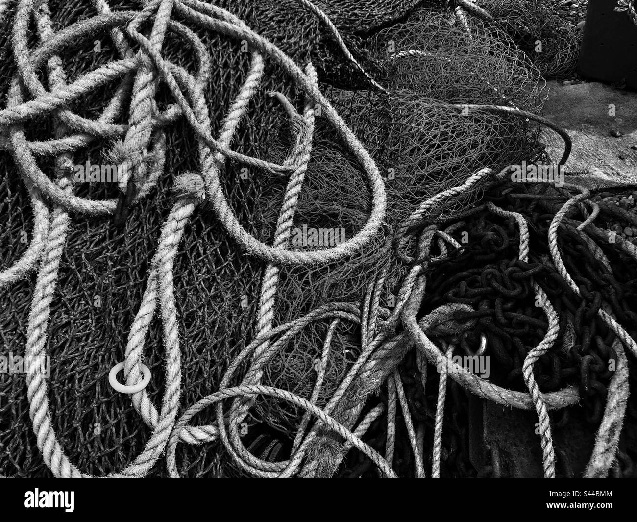Fishing nets and ropes Stock Photo Alamy
