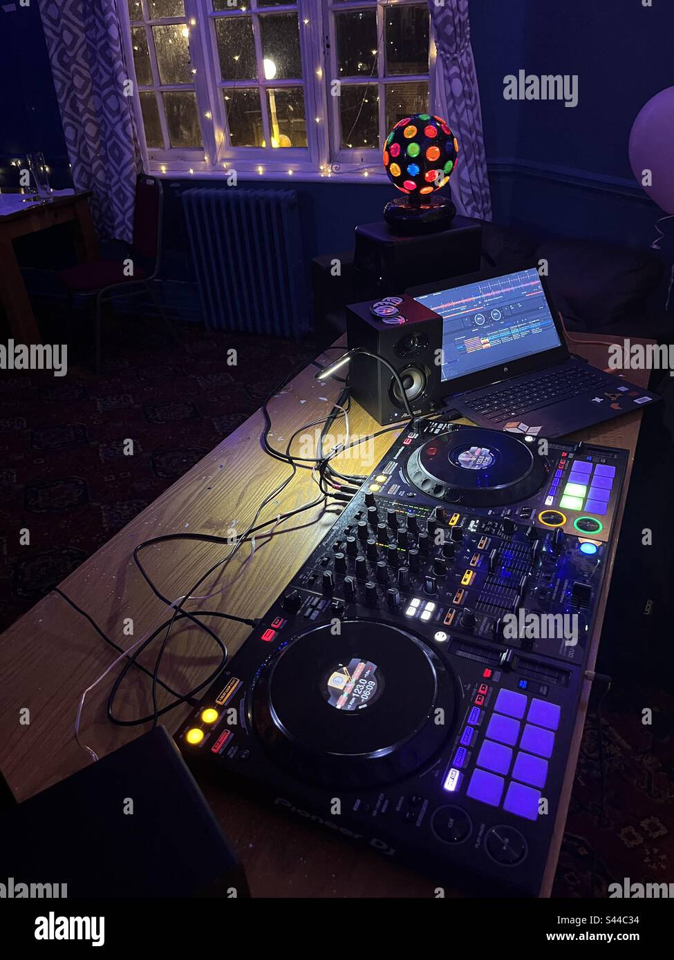 DJ setup at a cosy pub Stock Photo Alamy