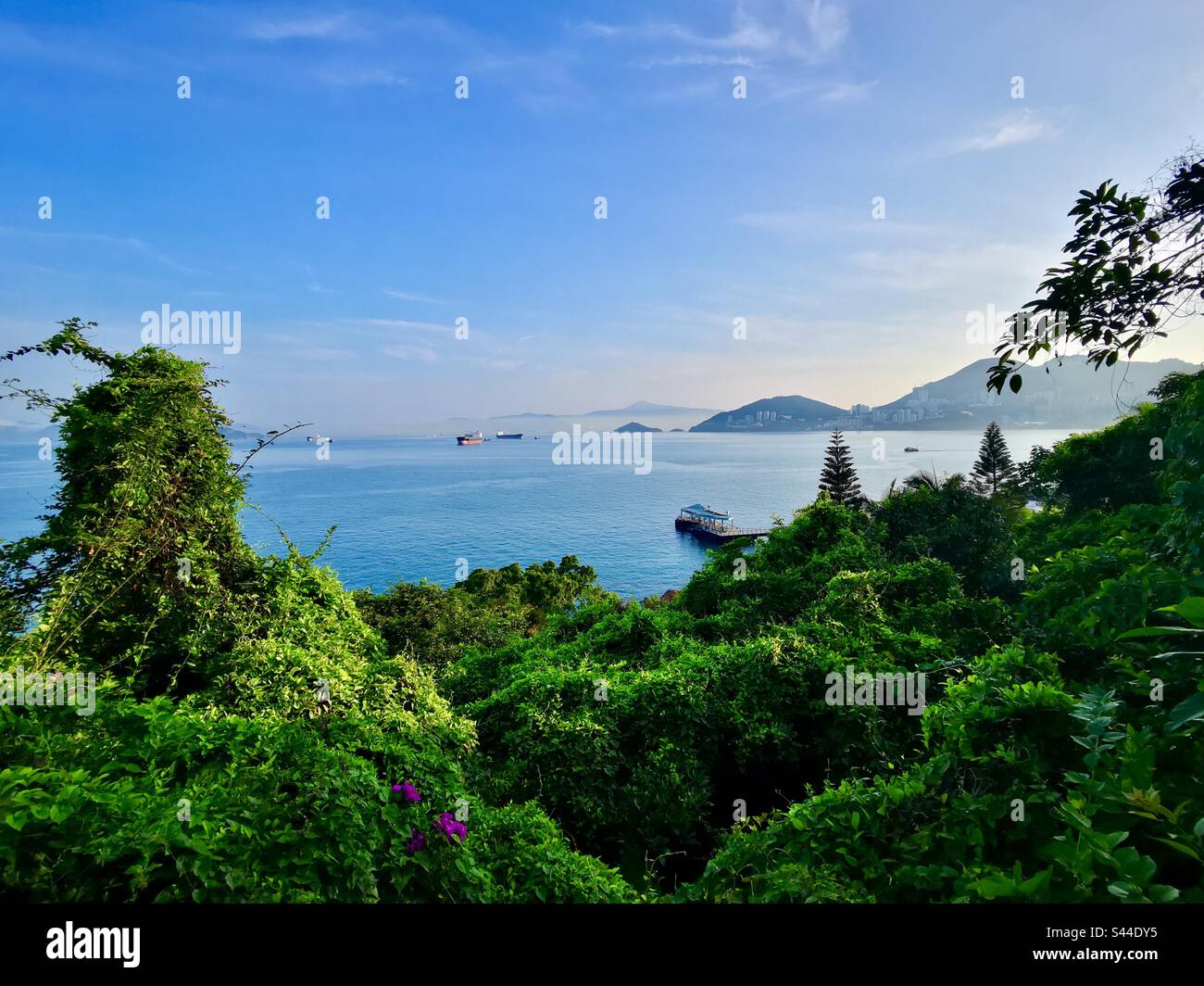 Morning views from Lamma island in Hong Kong. - Smartphone Captured Stock Image