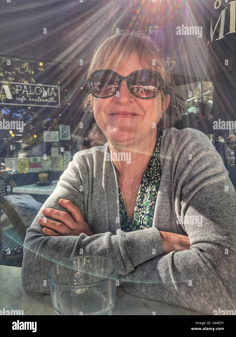 Woman outside a cafe in Healesville Victoria Australia Stock Photo - Alamy