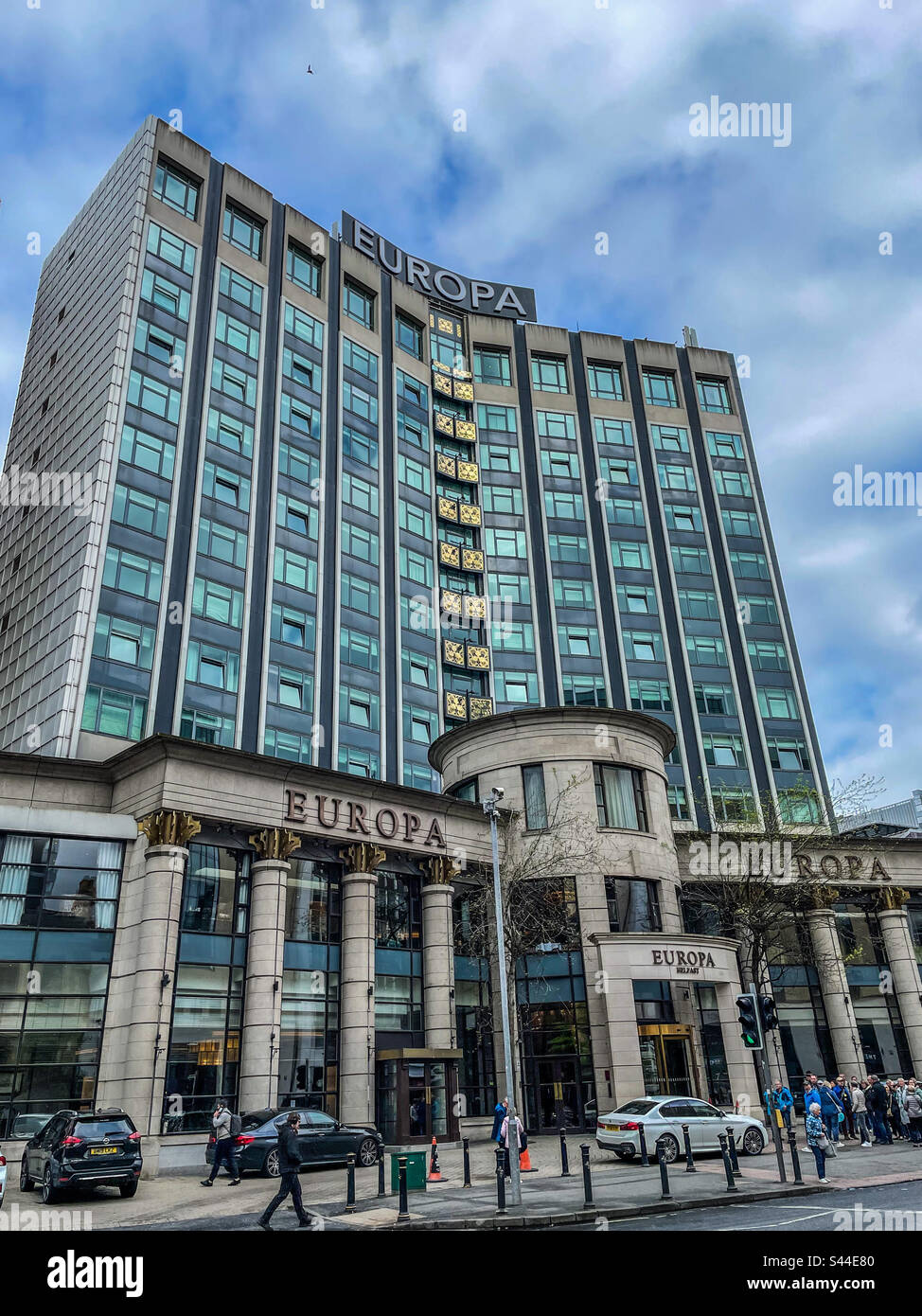Infamous Europa hotel, Belfast Stock Photo