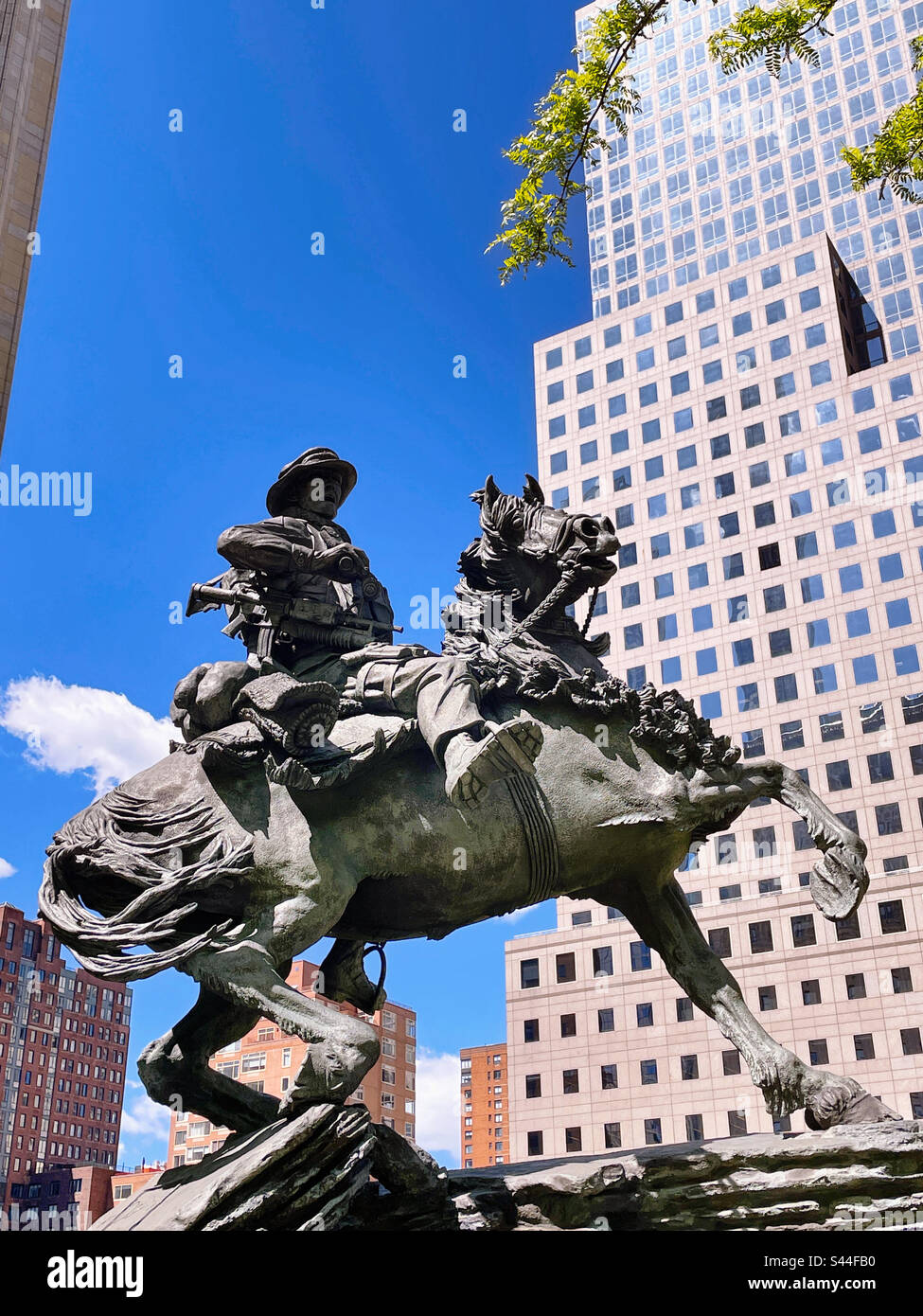 America’s response Monument at liberty Park at the World Trade Center, New York City, 2023, USA - Smartphone Captured Stock Image