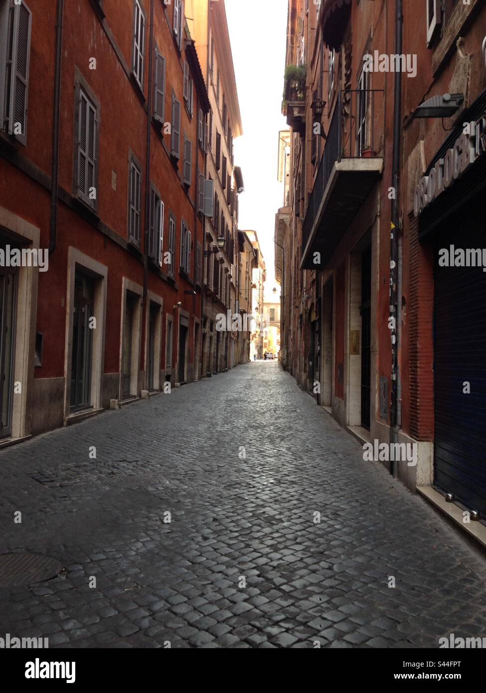 Cobblestone road in Italian town Stock Photo Alamy