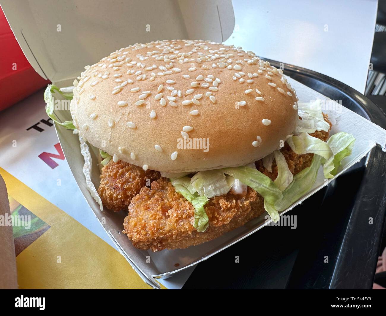 The vegetable deluxe, a vegan chicken style sandwich at McDonald's in