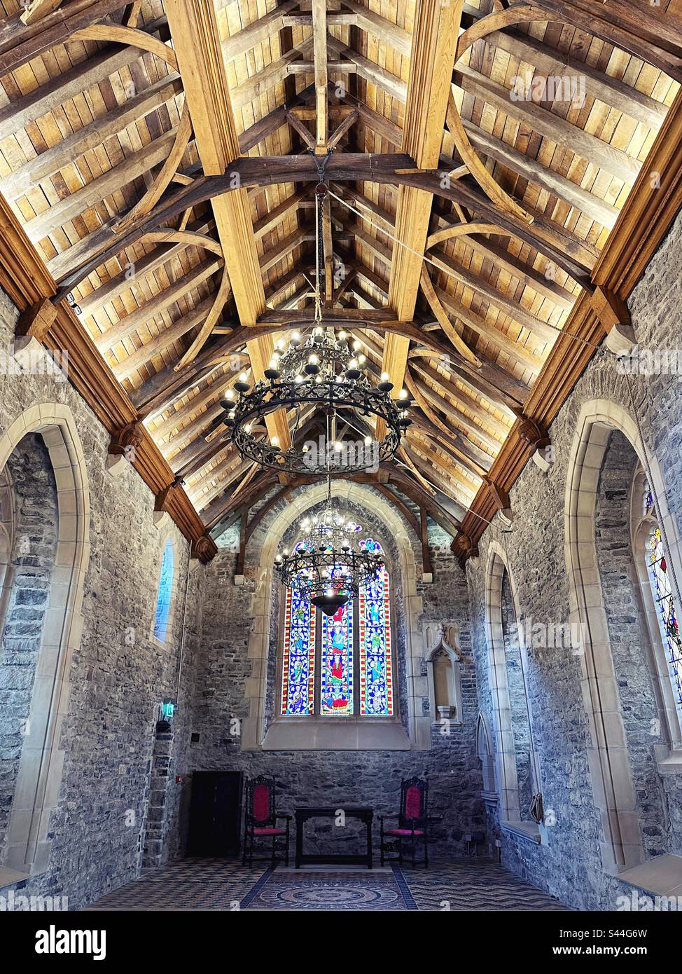 The chapel at Swords Castle, in Swords, Ireland. Stock Photo