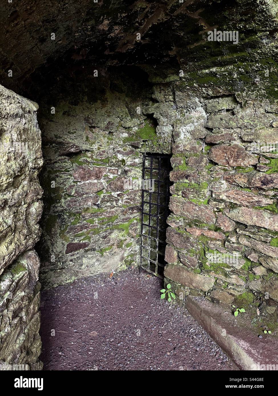Door to the dungeons at Blarney Castle in Cork county Ireland. Stock Photo