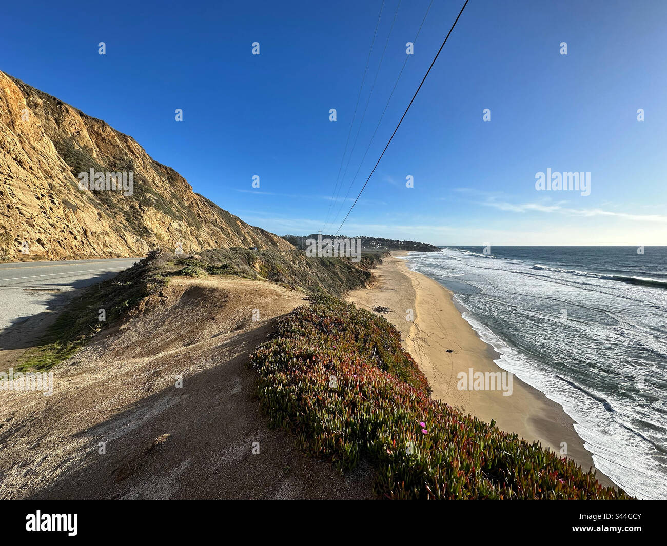 March, 2023, Montara State Beach, Highway 1, San Mateo County, California United States - Smartphone Captured Stock Image