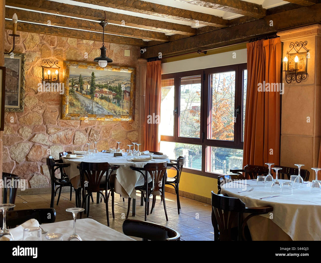 Restaurant, indoor view. Segovia, Spain. Stock Photo