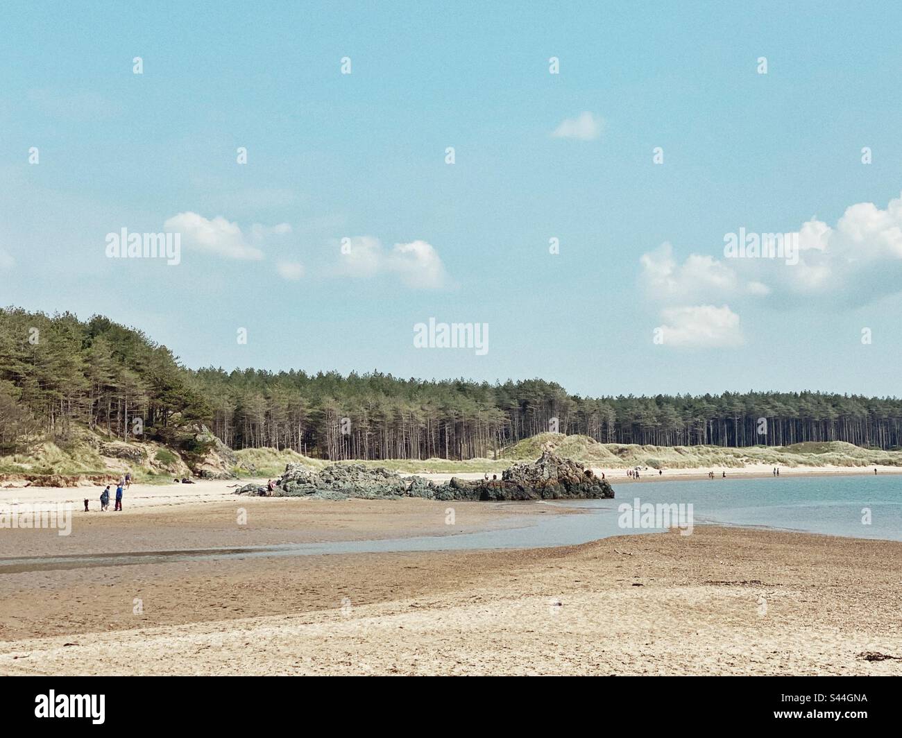 Newborough beach on a sunny day in May 2023. Anglesey, North Wales. - Smartphone Captured Stock Image