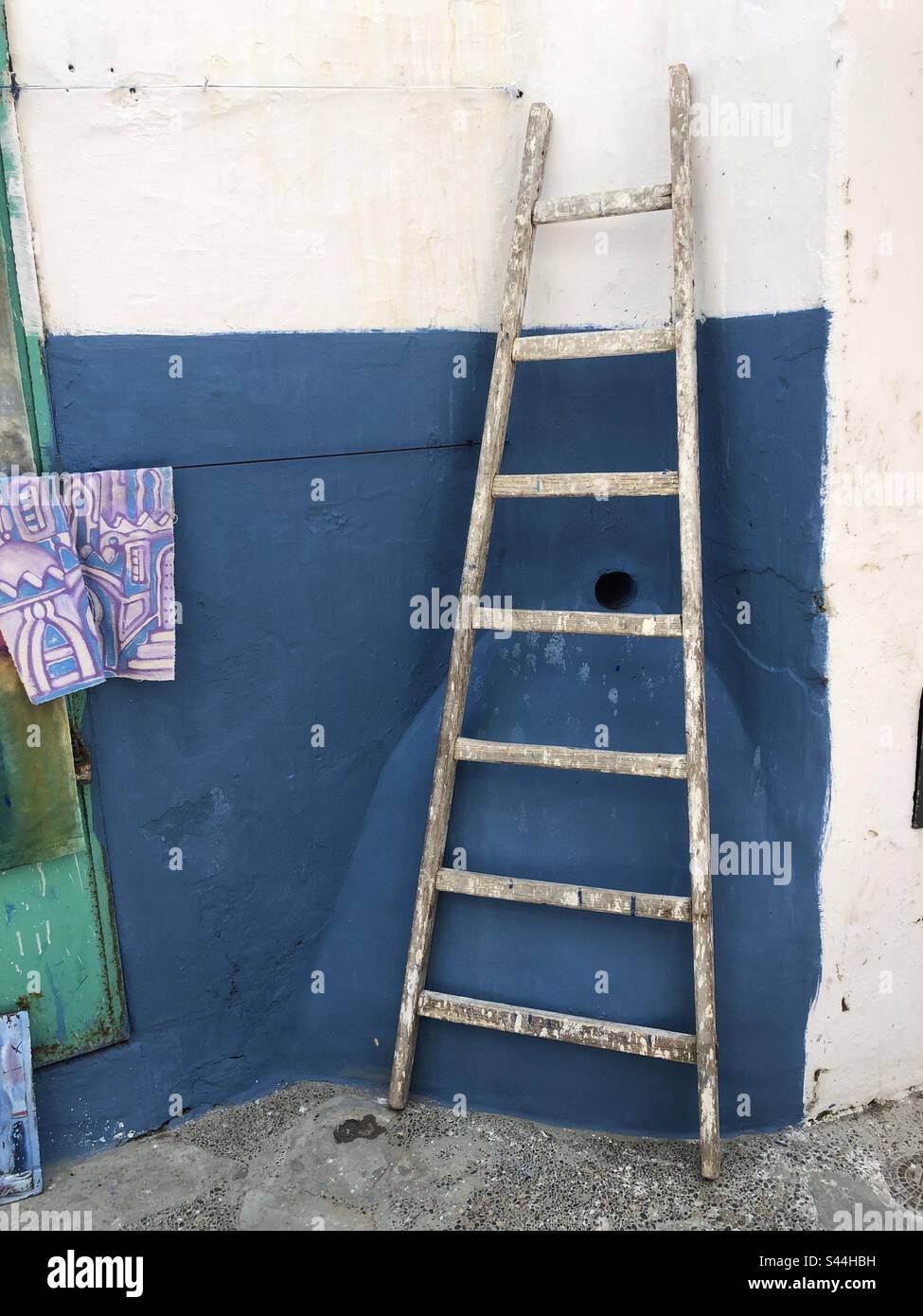 Old ladder Assilah Morocco Stock Photo