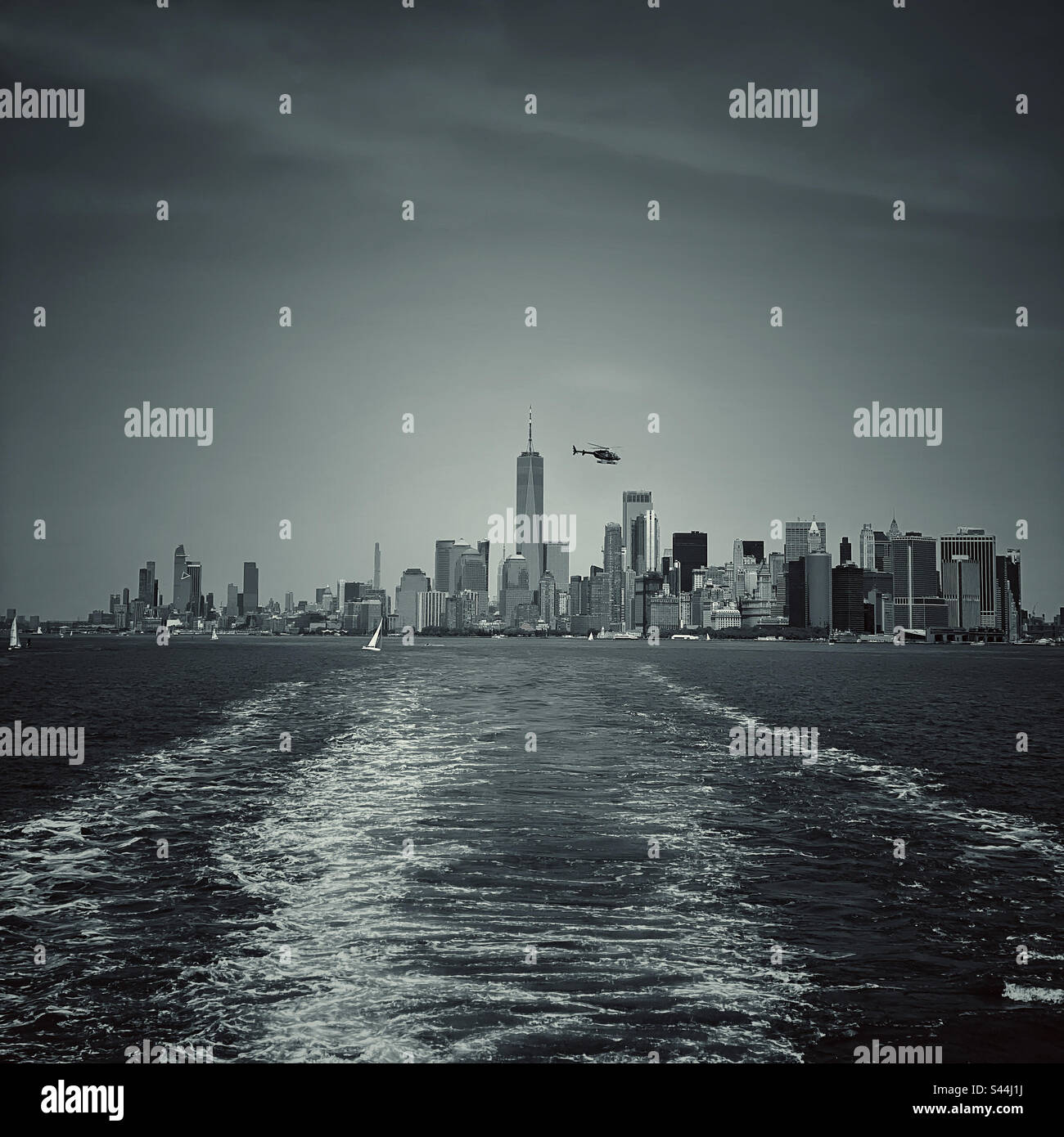 Lower Manhattan seen from the Staten Island ferry - Smartphone Captured Stock Image