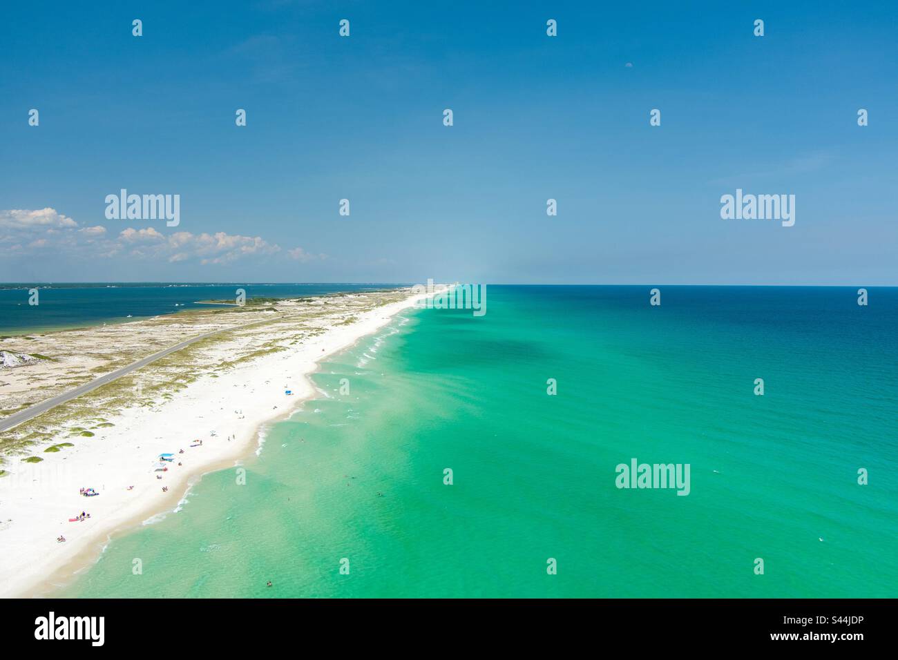 Aerial view of the beach in Pensacola, Florida Stock Photo