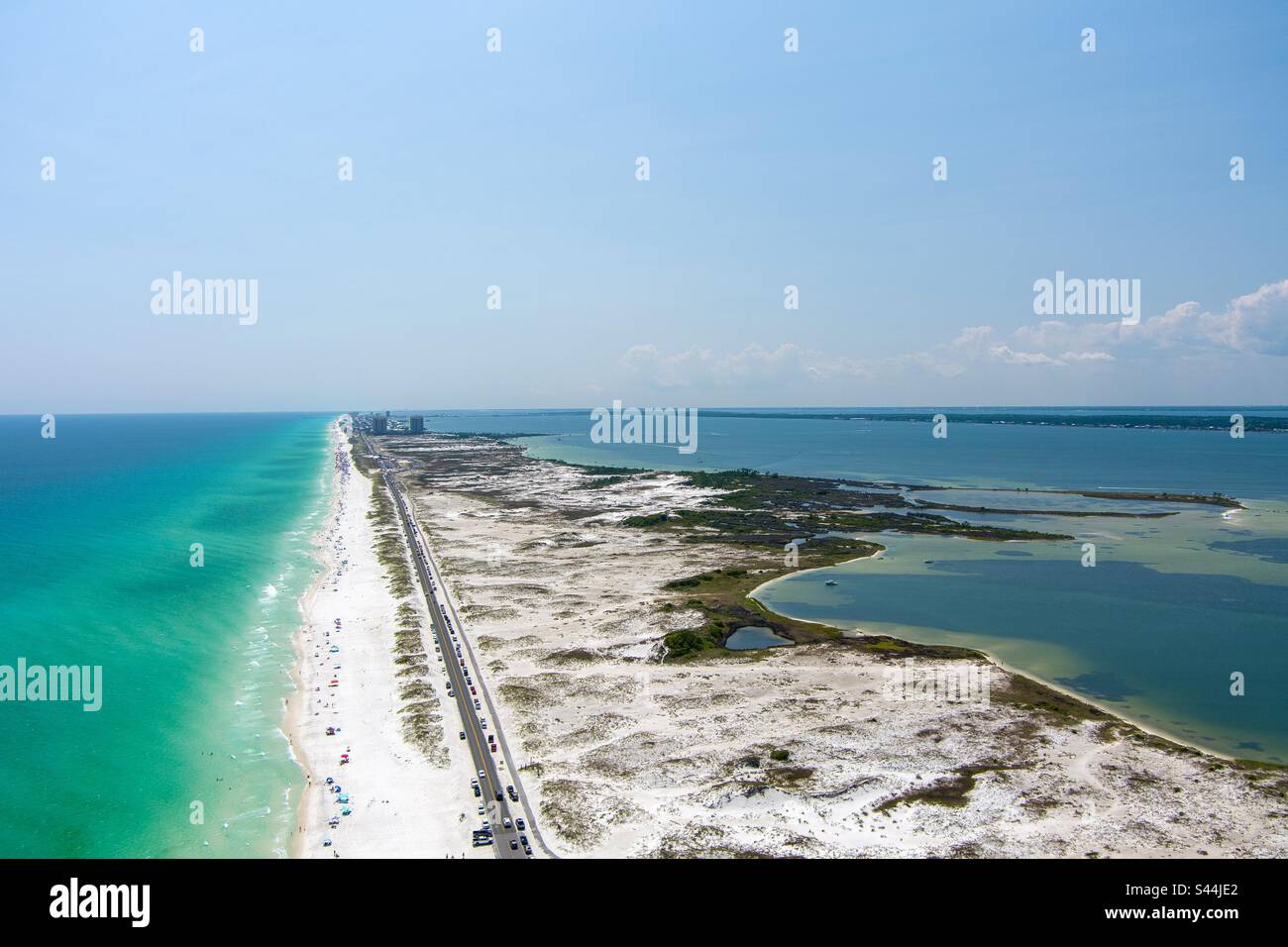 Aerial view of the beach at Pensacola, Florida Stock Photo