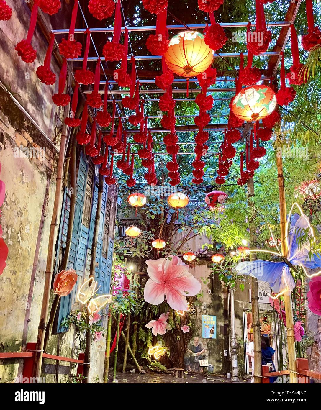 Poetic Spring Garden art installation at Kwai Chai Hong laneway off