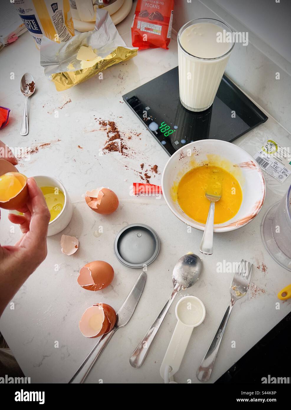 Baking a Cake - Smartphone Captured Stock Image