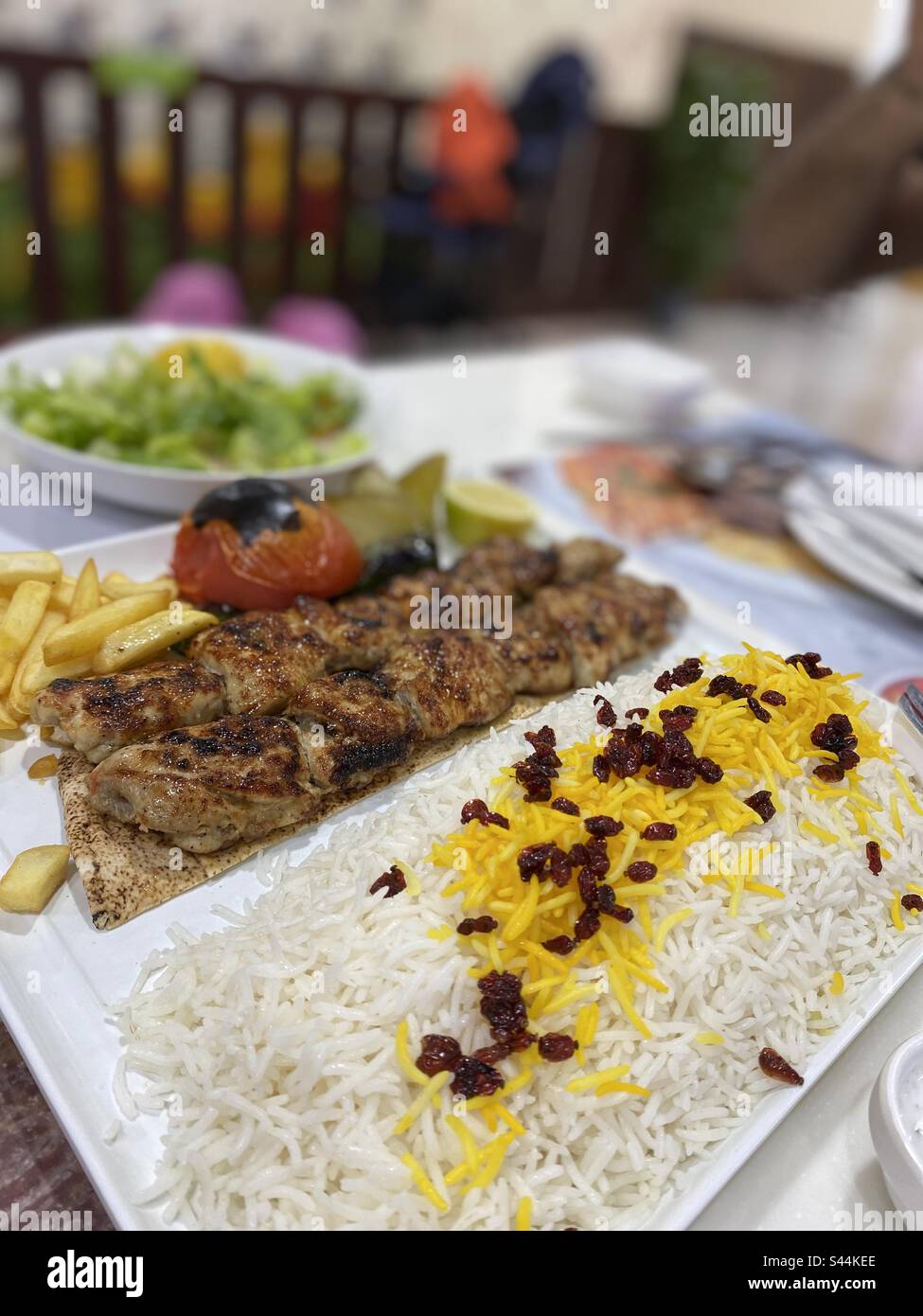 Arabic meal and salad Stock Photo