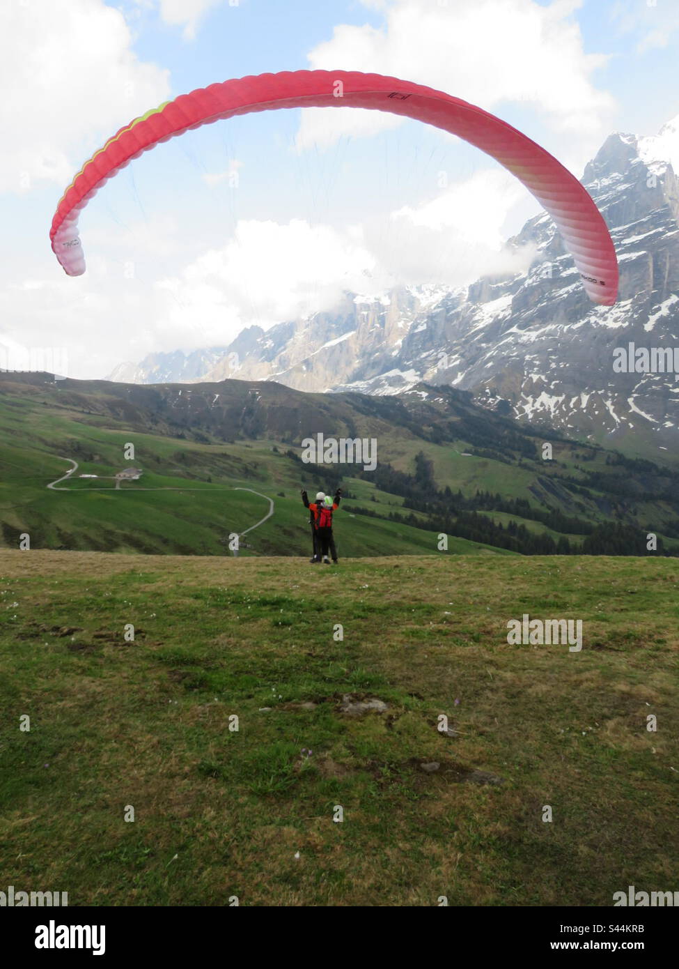 Paragliding! First! Grindelwald! Switzerland! - Smartphone Captured Stock Image