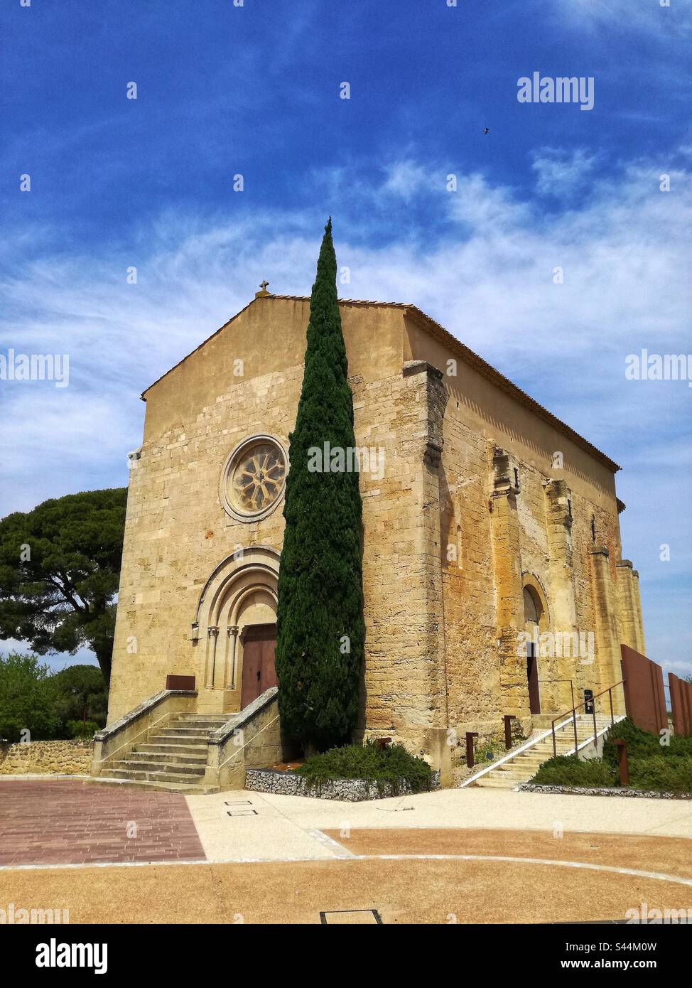 Church in Domaine de Bayssan. Beziers. Occitanie, France - Smartphone Captured Stock Image