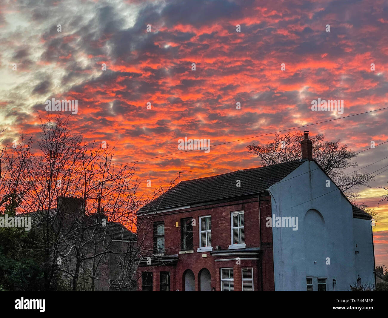 Orange cloudy sky - Smartphone Captured Stock Image