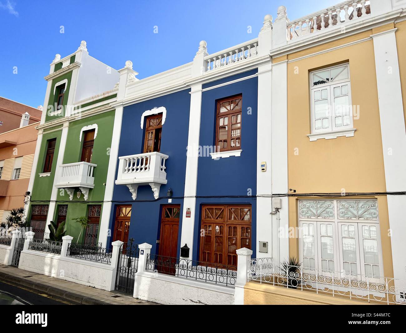 Colourful houses in Santa Cruz de Tenerife - Smartphone Captured Stock Image