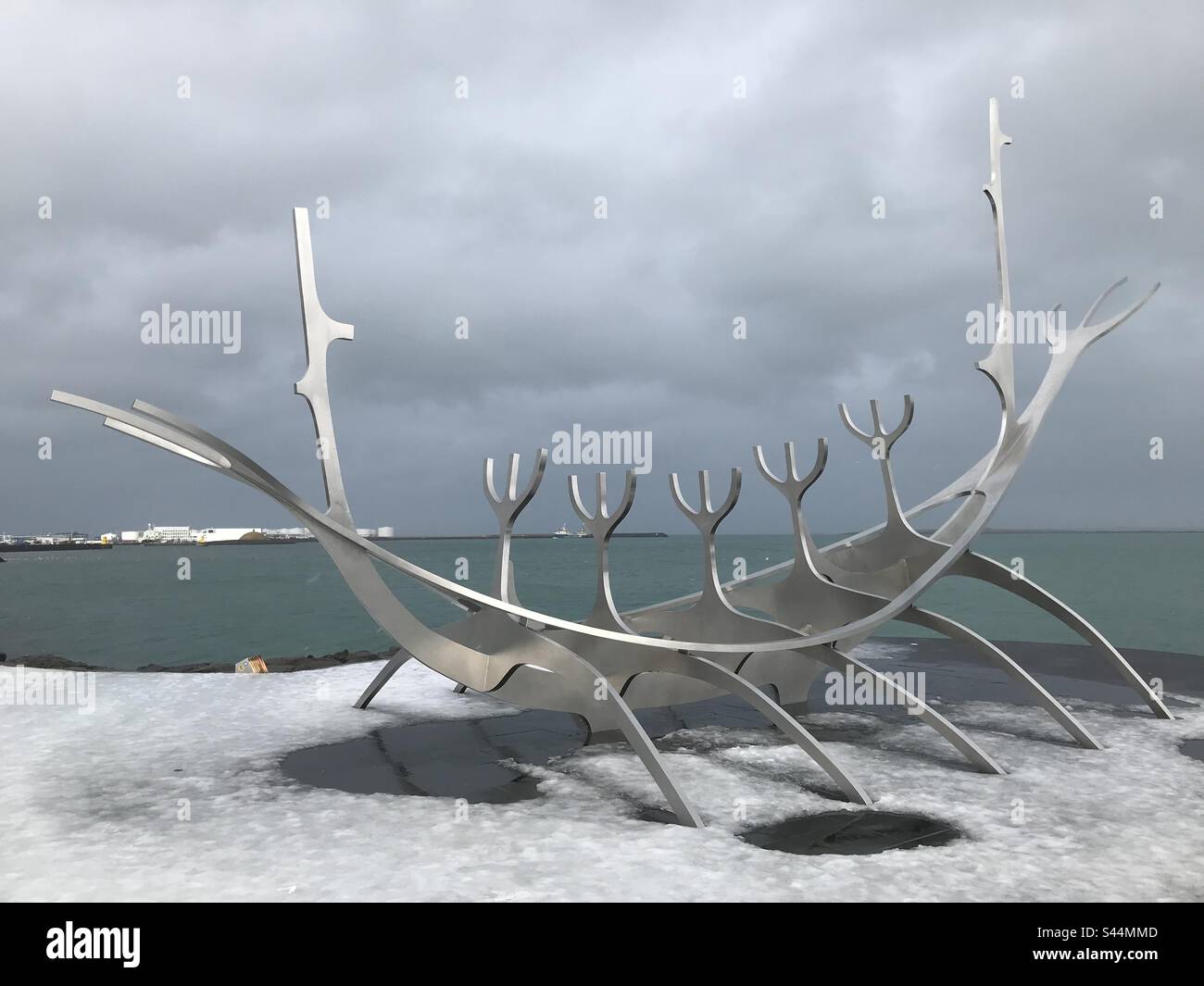 Sun Voyager, Reykjavik, Iceland. - Smartphone Captured Stock Image