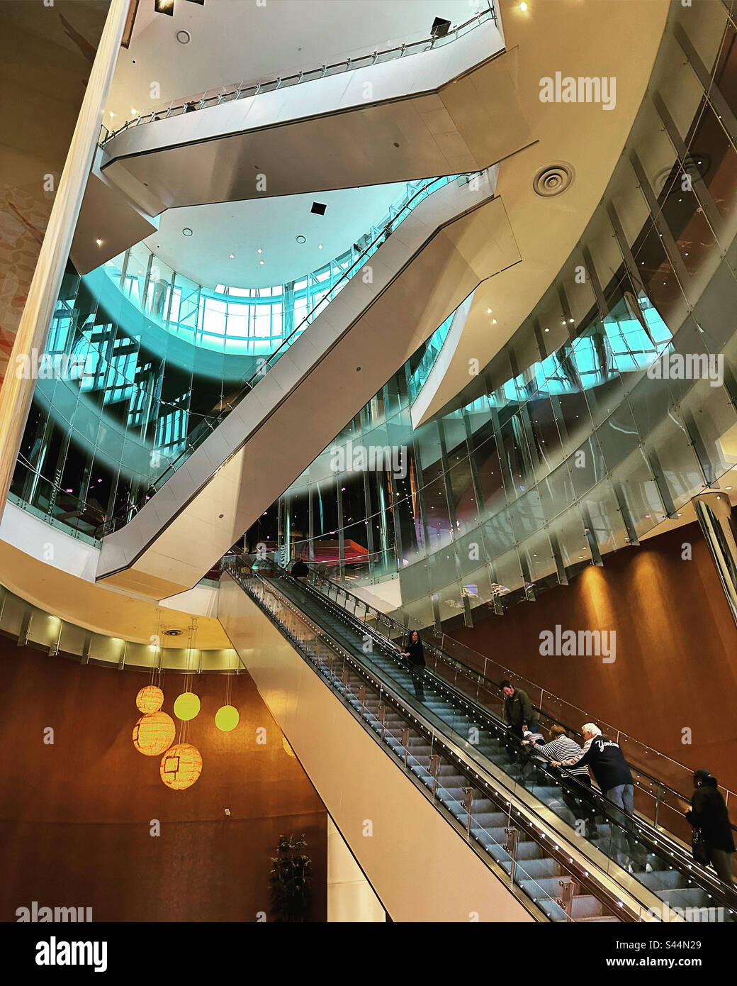 Escalators, Ocean Casino Resort, Atlantic City Boardwalk, Atlantic City, New Jersey, United States Stock Photo