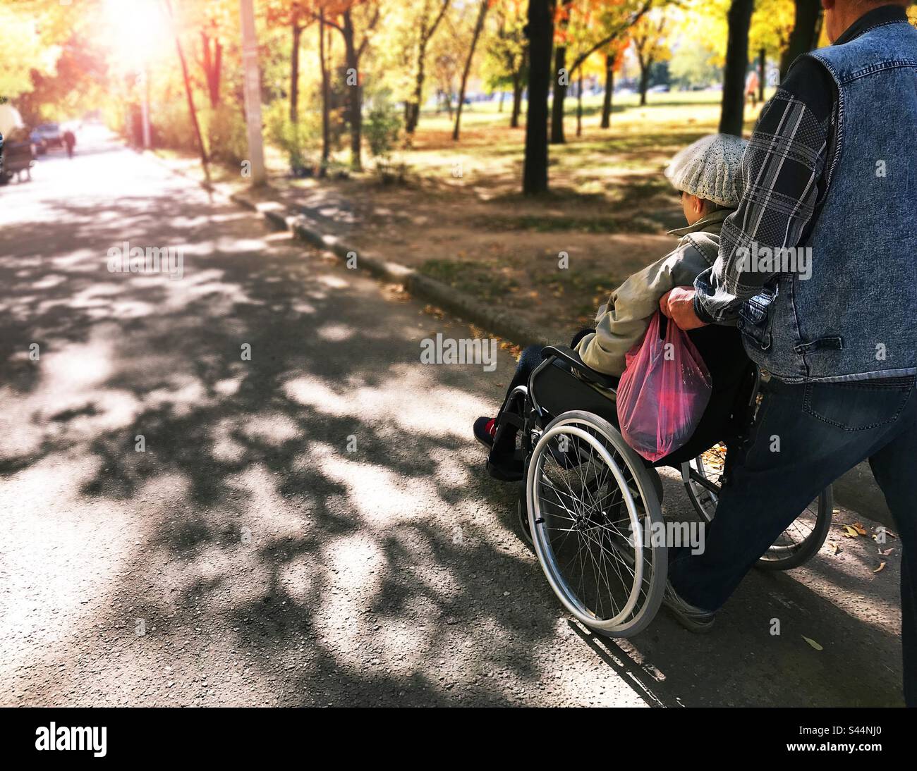 Walking invalid person - Smartphone Captured Stock Image