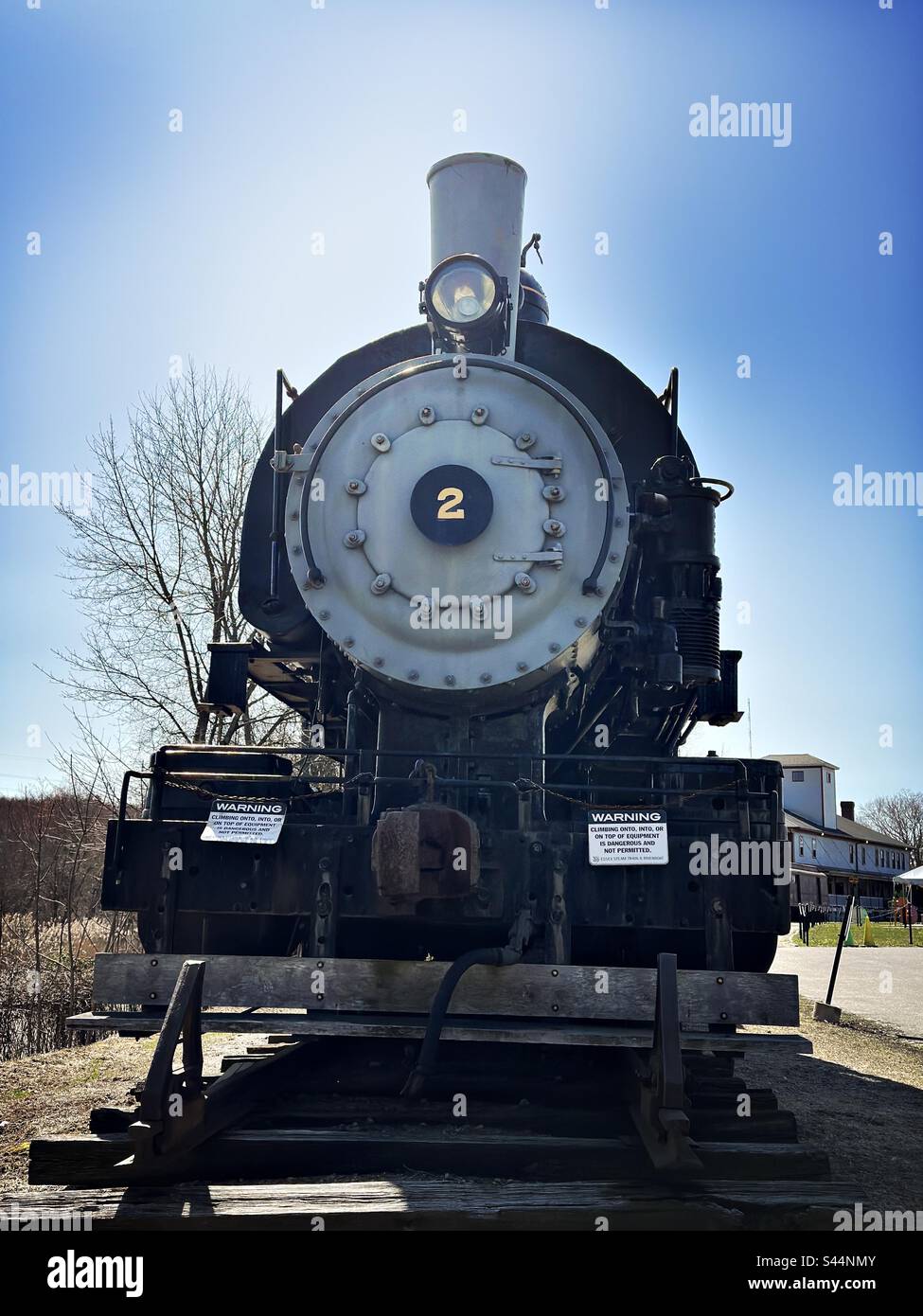 Old locomotive train in Essex, Connecticut, USA. Tourist travel, destination. - Smartphone Captured Stock Image