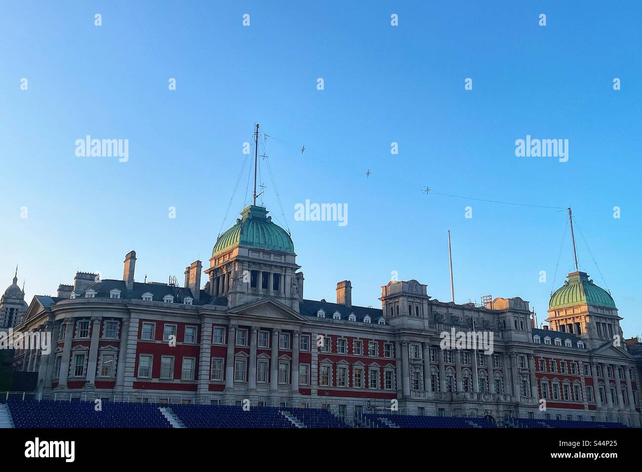 The Old Admiralty Building (OAB) is the London Headquarters of the Department for International Trade (DIT) seen from Horse Guards parade. Completed in 1905 design to let in plenty of light for staff - Smartphone Captured Stock Image
