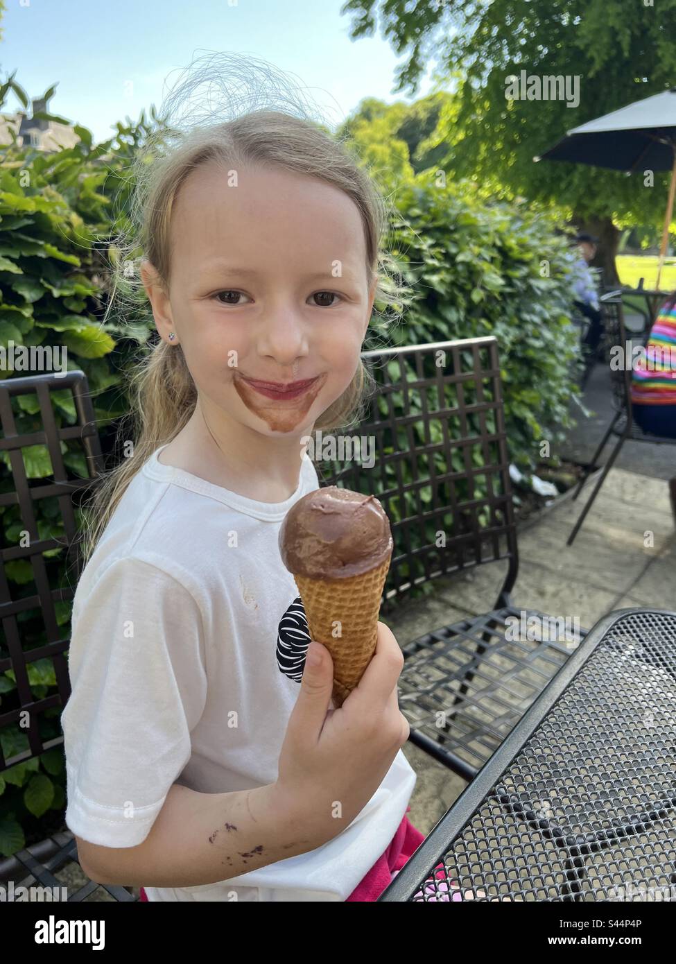 Chocolate face ice cream Stock Photo Alamy