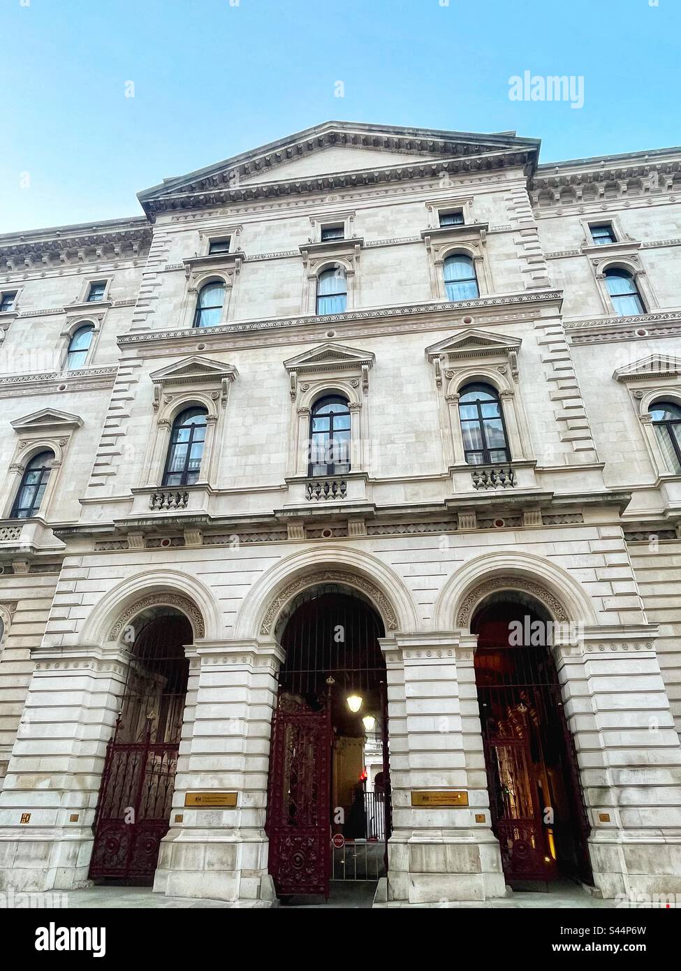 His Majesty’s Government Foreign and Commonwealth Office in Charles Street, London SW1. Historic Listed Buildings still used as offices and for official functions. - Smartphone Captured Stock Image