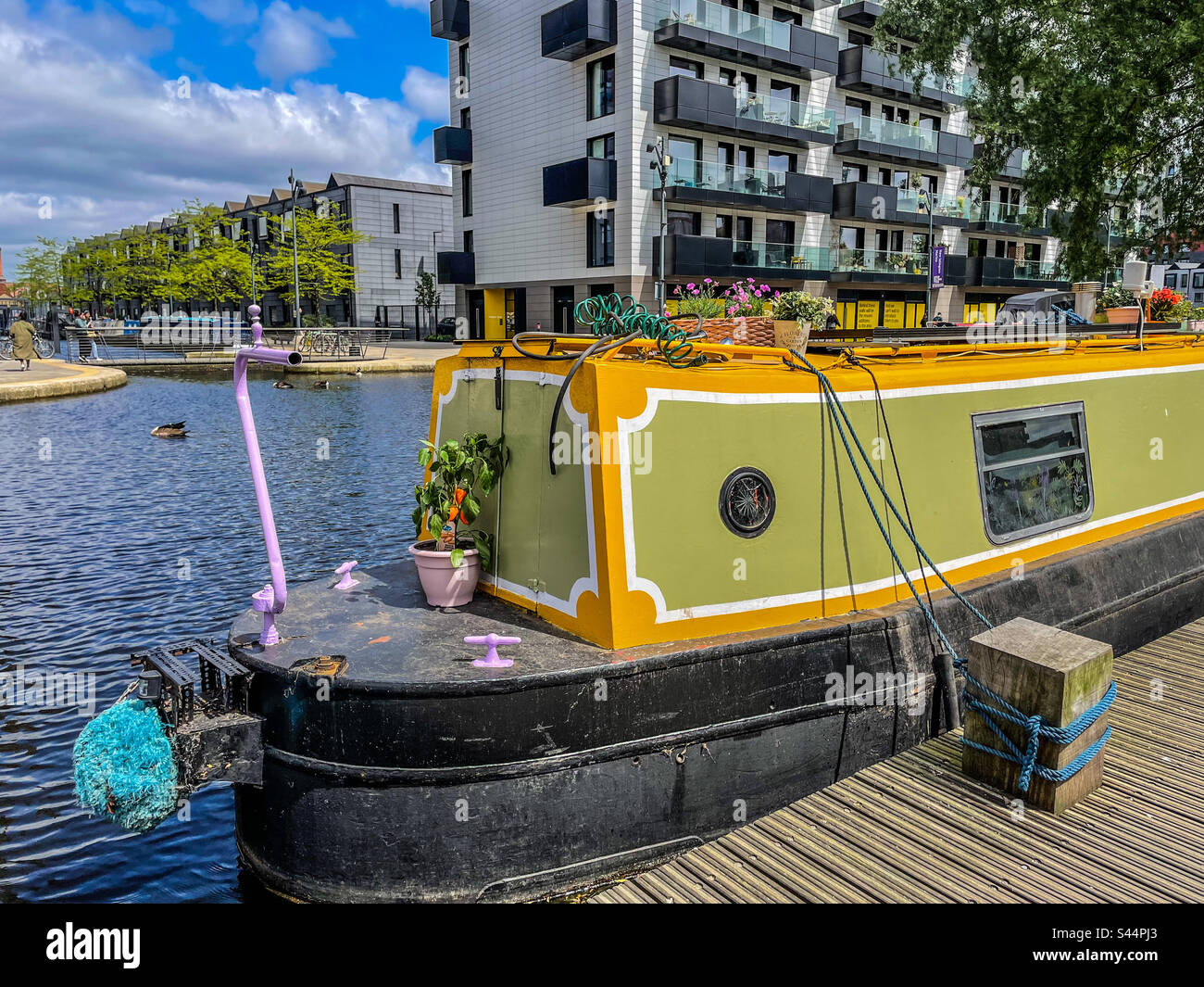 New Islington marina, Manchester - Smartphone Captured Stock Image