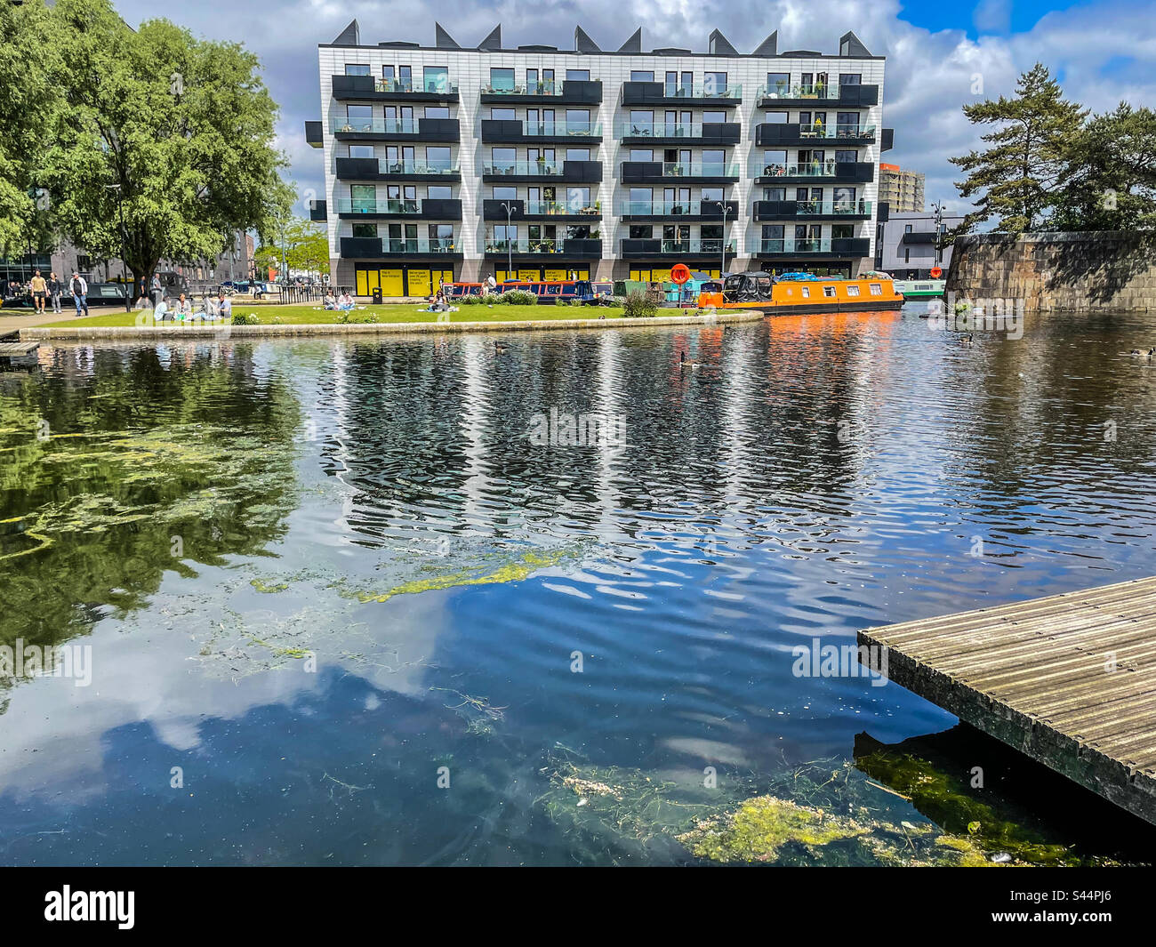 New Islington marina, Manchester - Smartphone Captured Stock Image