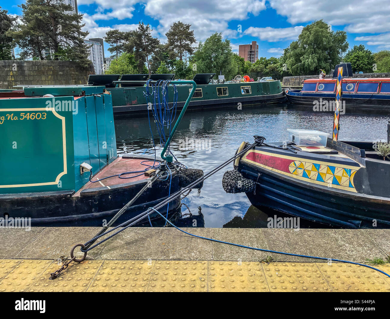 New Islington marina, Manchester - Smartphone Captured Stock Image