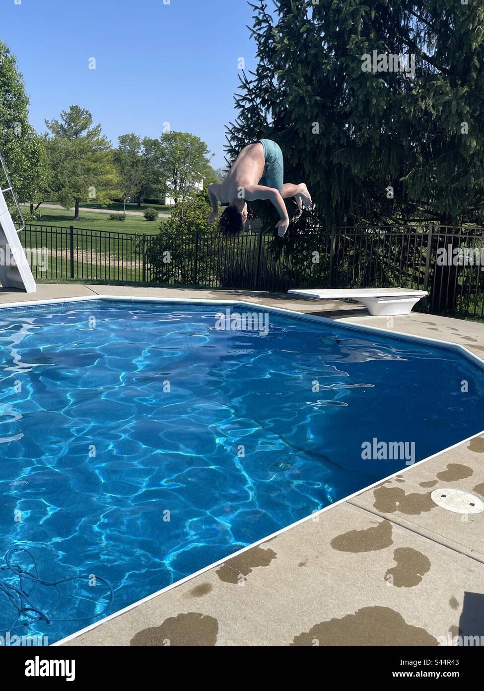 Diving board tricks Stock Photo Alamy