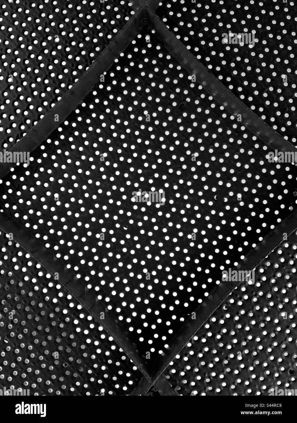 Steel Work Pattern Dots circle Black and White Stock Photos & Images - Alamy