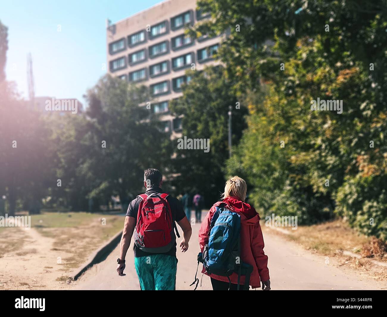 City hiking Stock Photo