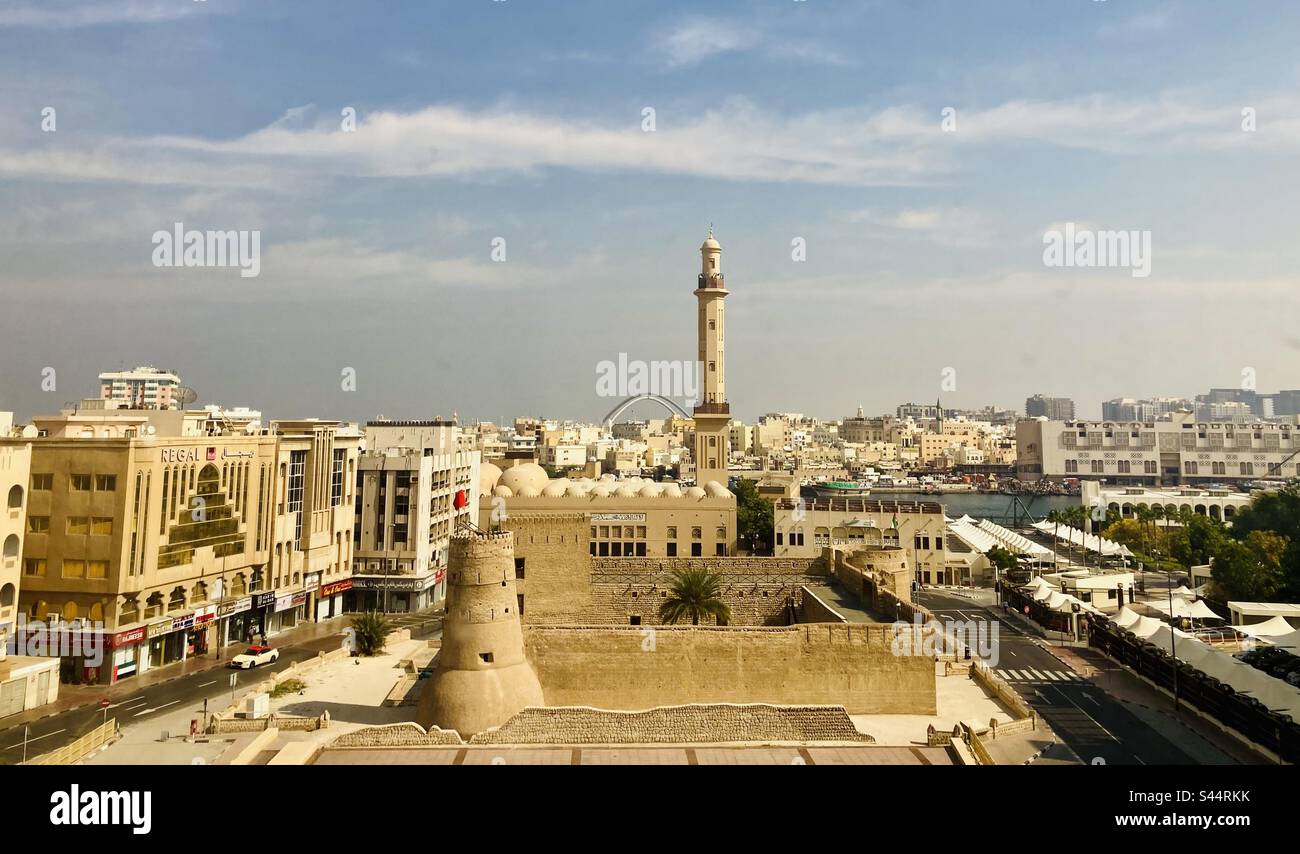 View over Dubai Fort to the Creek - Smartphone Captured Stock Image