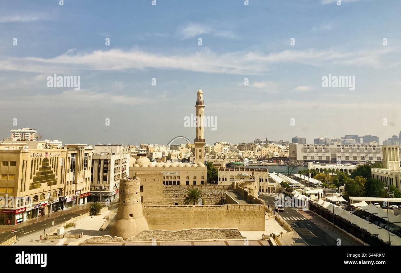View over Dubai Fort to the Creek - Smartphone Captured Stock Image