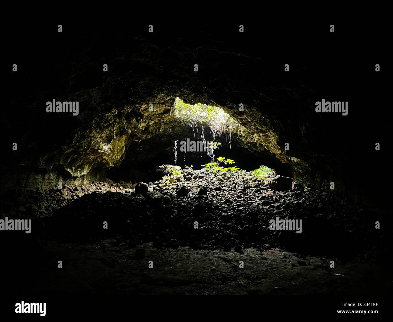 Inside a volcanic cave - Smartphone Captured Stock Image
