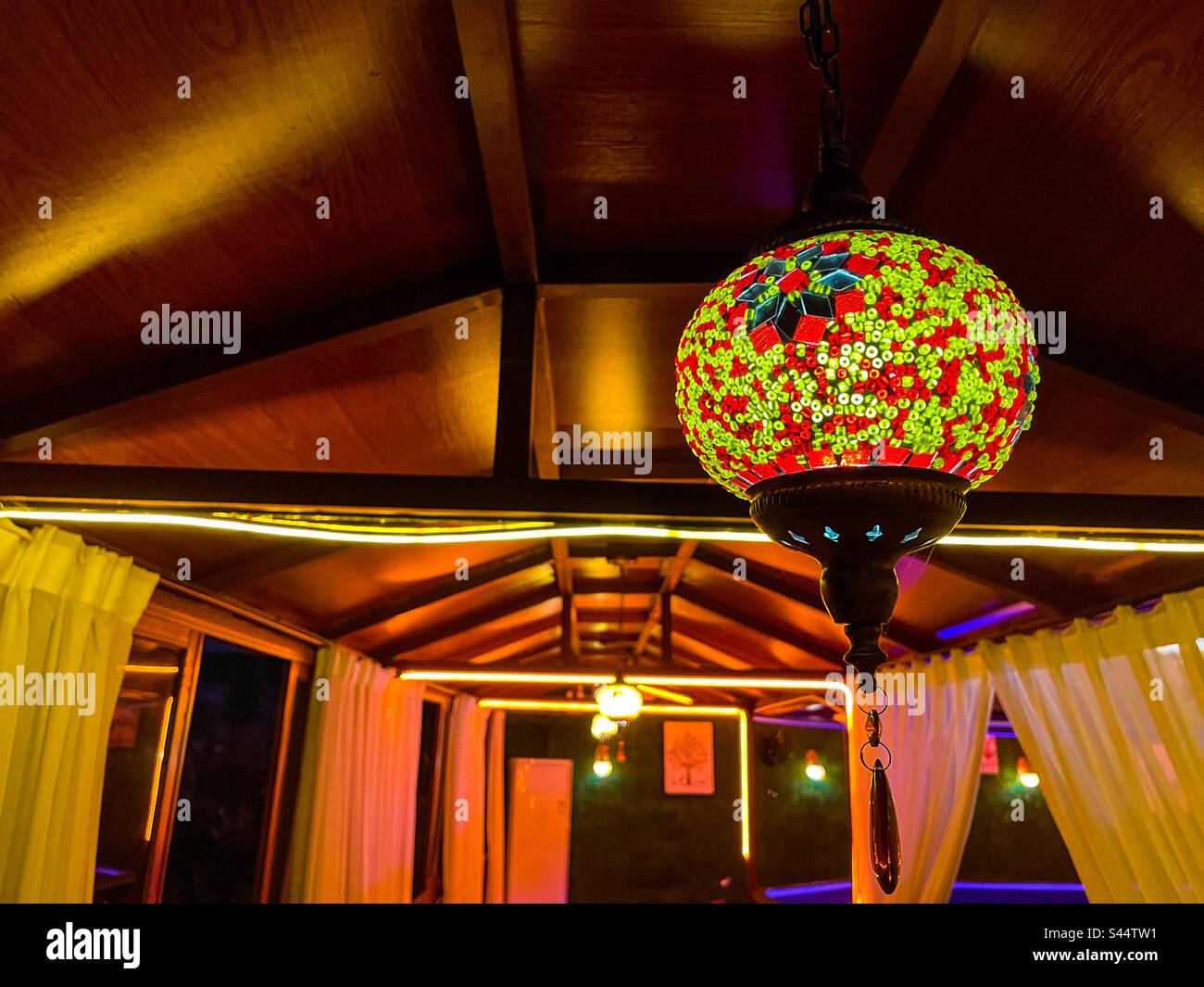 Romantic Turkey restaurant - Smartphone Captured Stock Image