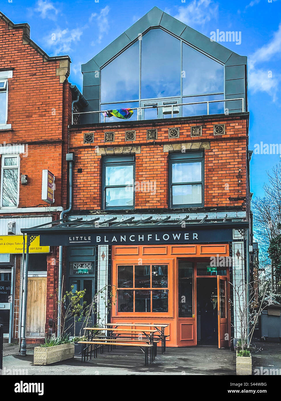 Blanchflower cafe, Chorlton, Manchester Stock Photo