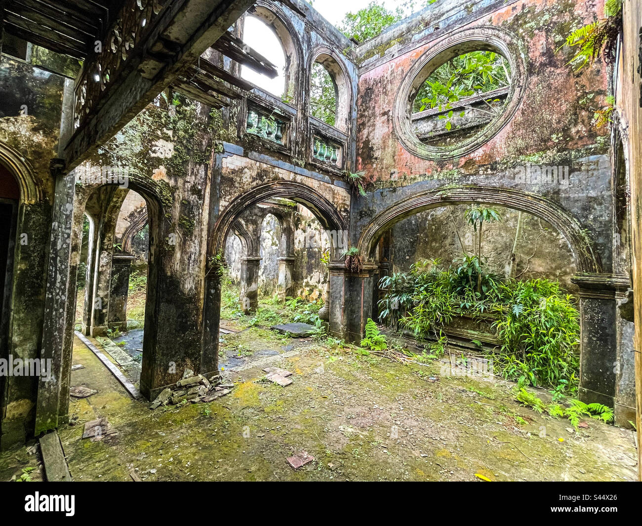 Ancient abandoned building with magnificent architecture - Smartphone Captured Stock Image