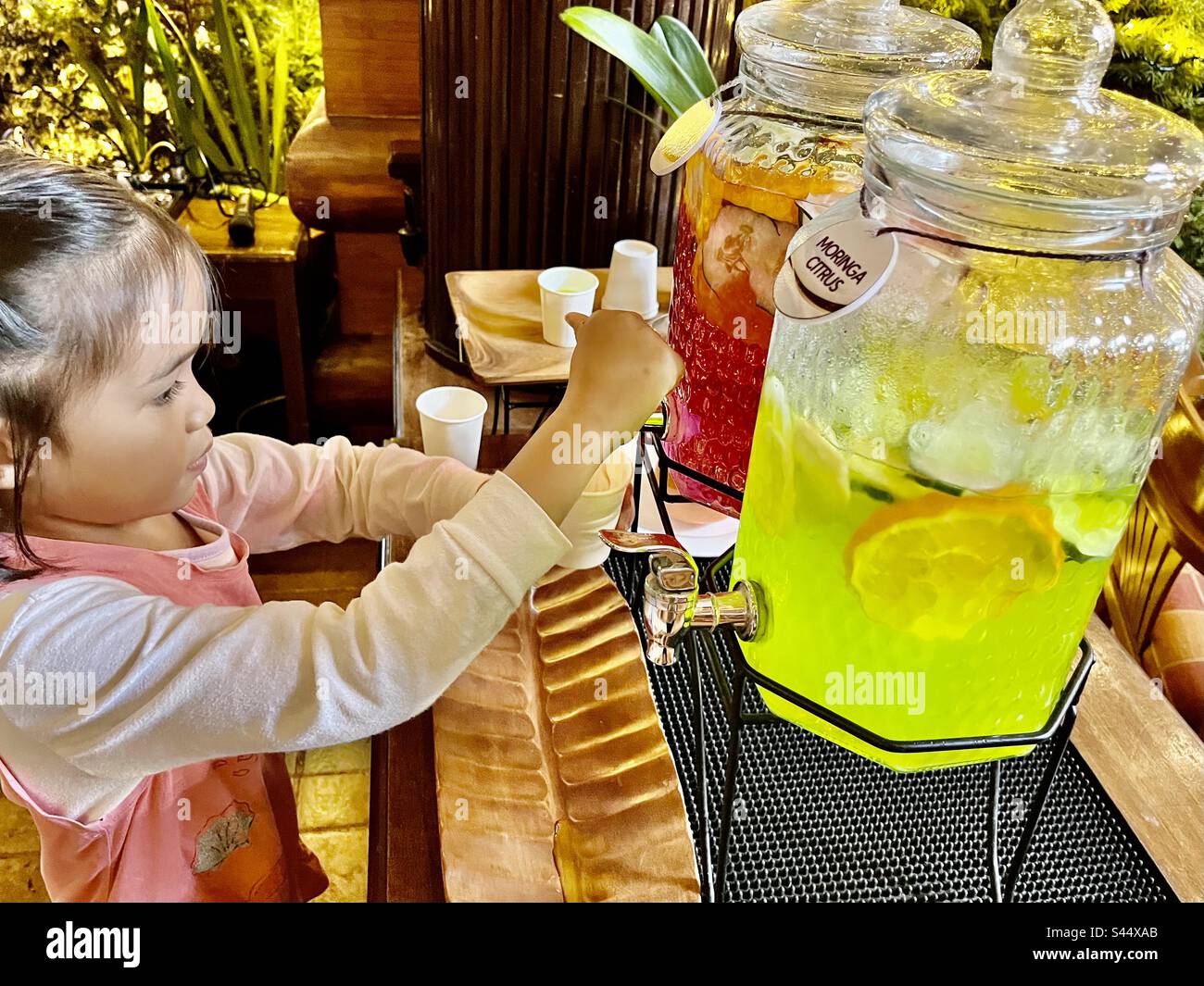 child healthy juice glass jug drink moringa citrus tea serving self