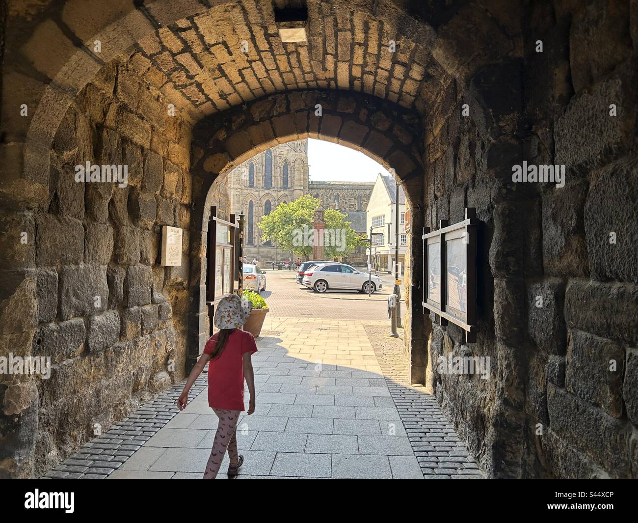 Hexham Northumberland tunnel in town centre - Smartphone Captured Stock Image