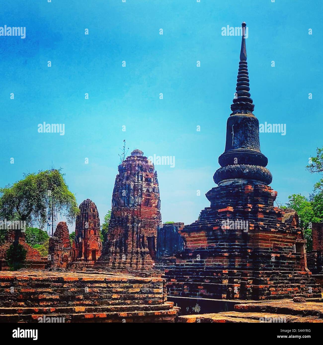 Temples of Ayutthaya in Thailand - Smartphone Captured Stock Image